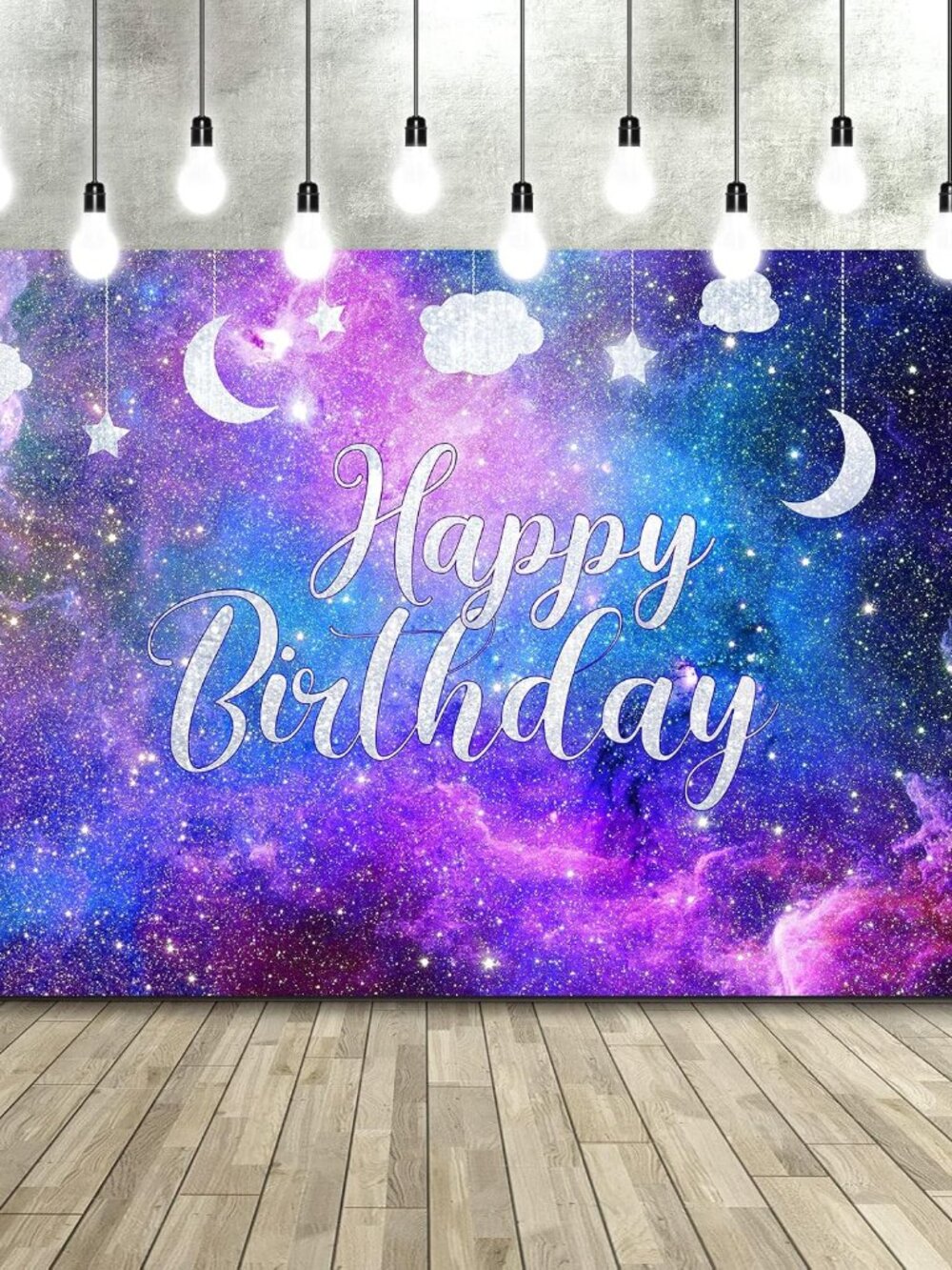 Galaxy Birthday Backdrop Space Starry Photo Background for Kids Party